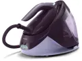 Ferro da stiro Philips PerfectCare 7000, viola, con serbatoio trasparente e tubo flessibile.