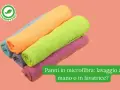 Panni colorati in microfibra tessuto, perfetti per ogni tipo di pulizia.