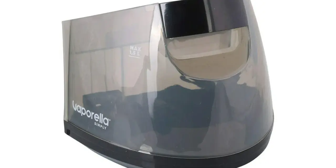 Serbatoio trasparente per Polti Vaporella Simply VS10.10, con indicazione MAX 1,5 L.