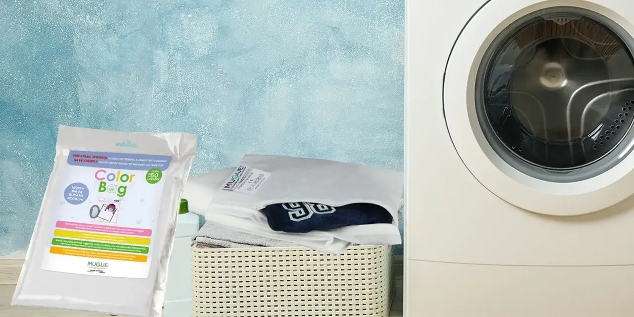 Busta salva-bucato Color Bag per lavatrice, protegge i capi colorati e chiari. Risparmia energia e detersivo.