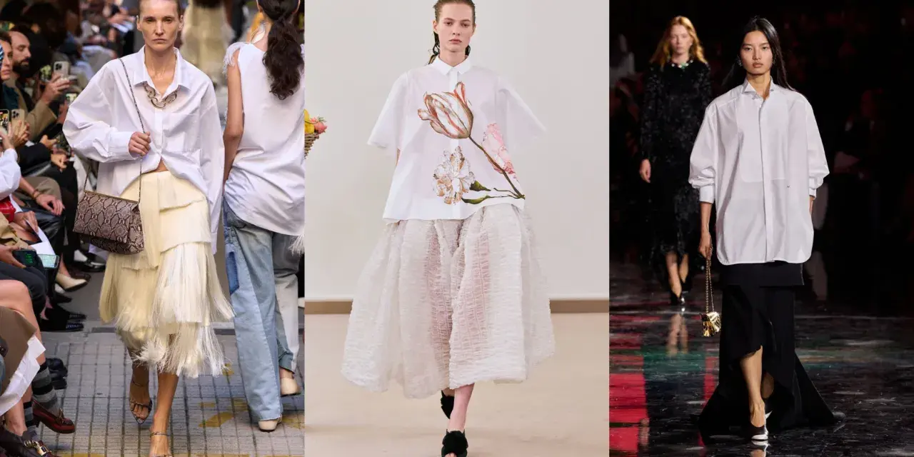Moda: camicie bianche, gonne vaporose e come sbiancare una camicia bianca diventata rosa.