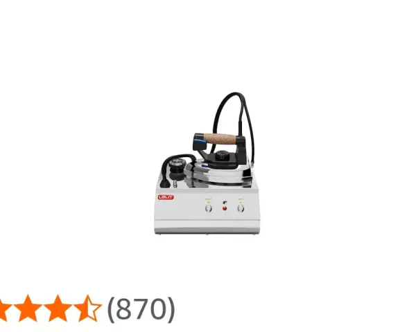La Lelit PS25, un sistema stirante professionale con caldaia in acciaio inox e ferro con manico in sughero, pronto per un'asciugatura impeccabile.