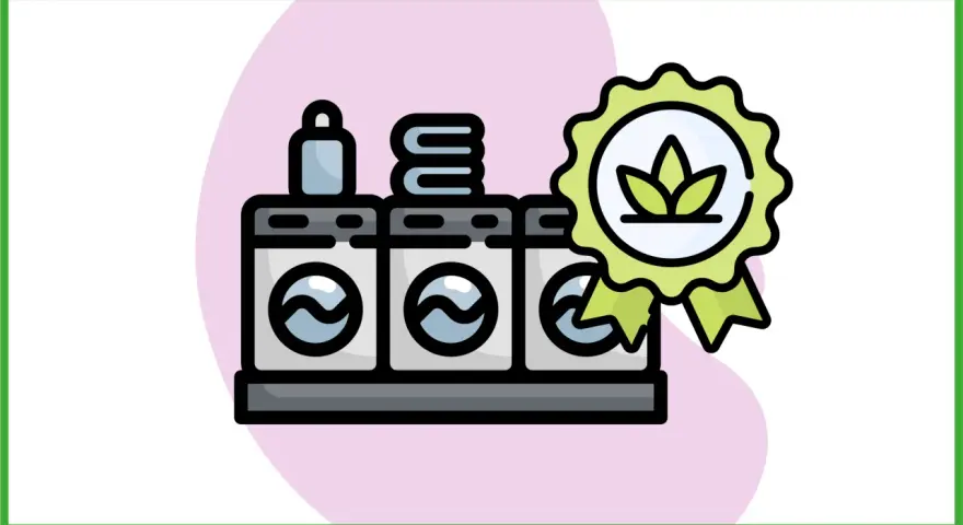 Tre lavatrici con un distintivo di qualità ecologica. I programmi di lavaggio sono efficienti e rispettosi dell'ambiente.
