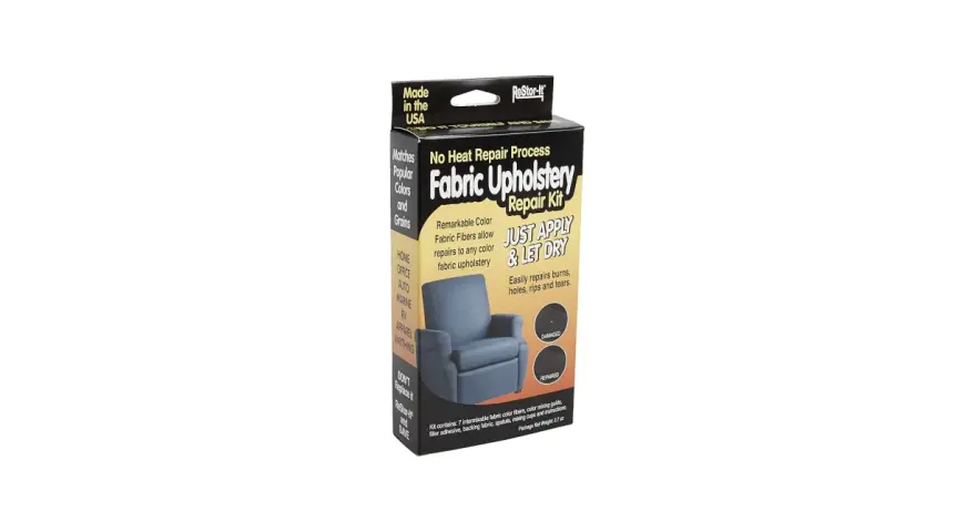 Kit per riparare tessuto poliestere rovinato, ideale per divani, sedie e interni auto. Ripara bruciature, buchi e strappi.