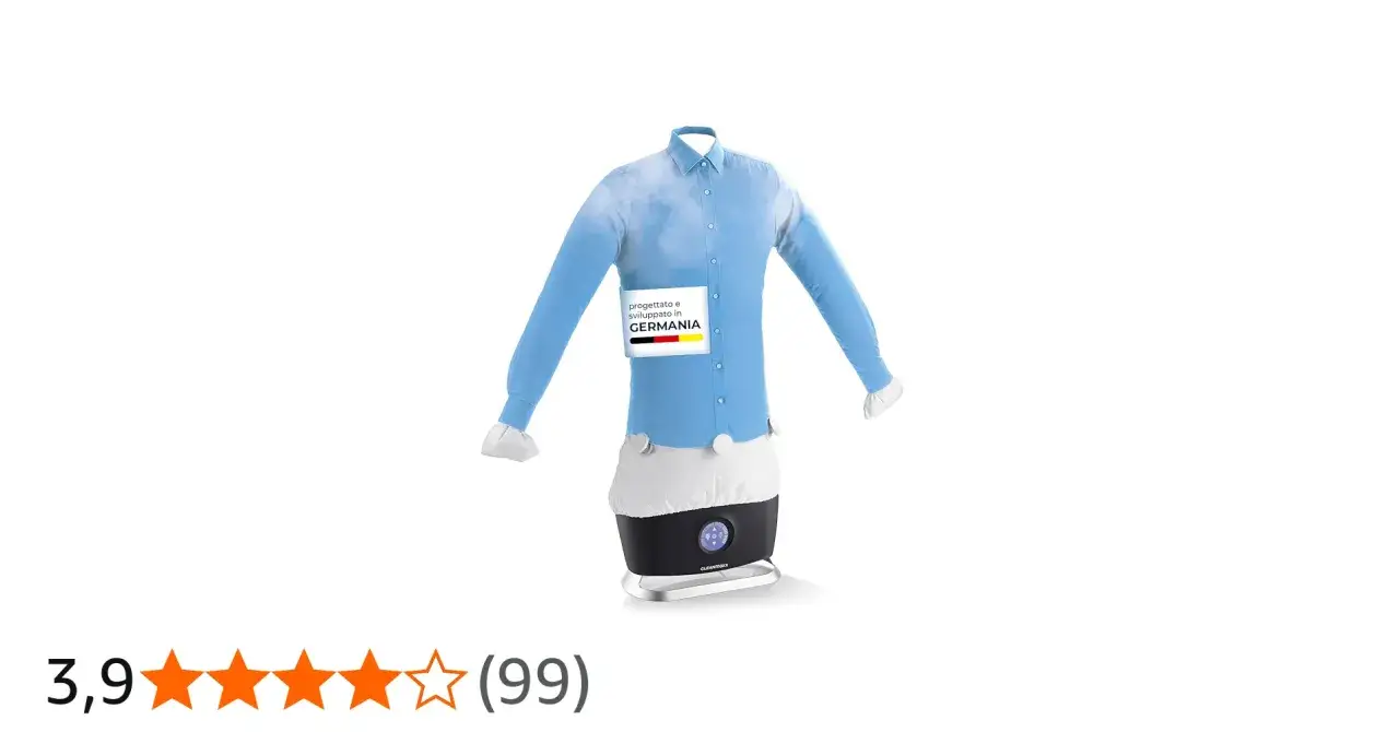 Il Cleanmaxx stira camicie, progettato in Germania, lascia le tue camicie impeccabili.