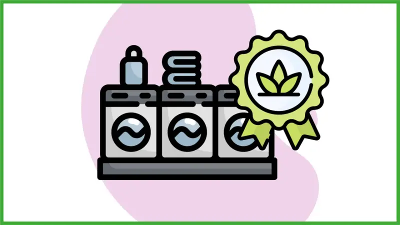 Tre lavatrici con un distintivo di qualità ecologica. I programmi di lavaggio sono efficienti e rispettosi dell'ambiente.